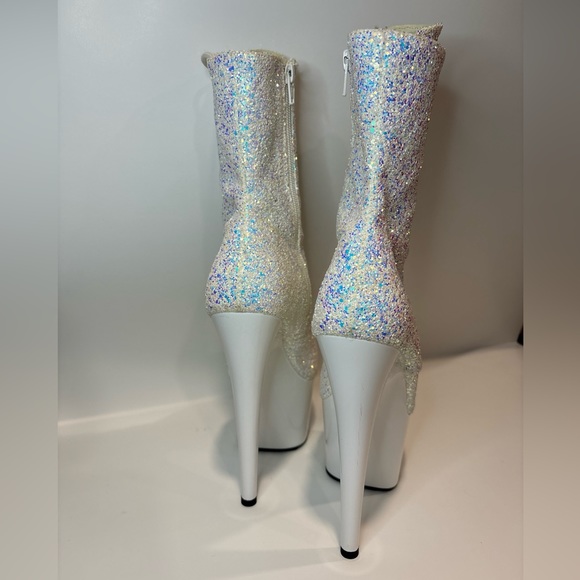 Pleaser FLAMINGO-1020LP 7 Inch Heel Platform Lace-Up Ankle Boot Size 8 - Picture 4 of 5